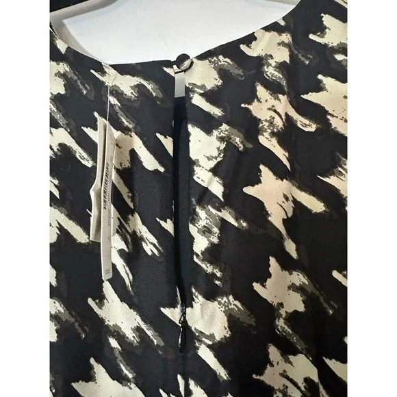 NWT J. Crew Black Label Silk Houndstooth Sleeveless Mini Dress Sz 2 - Picture 6 of 8